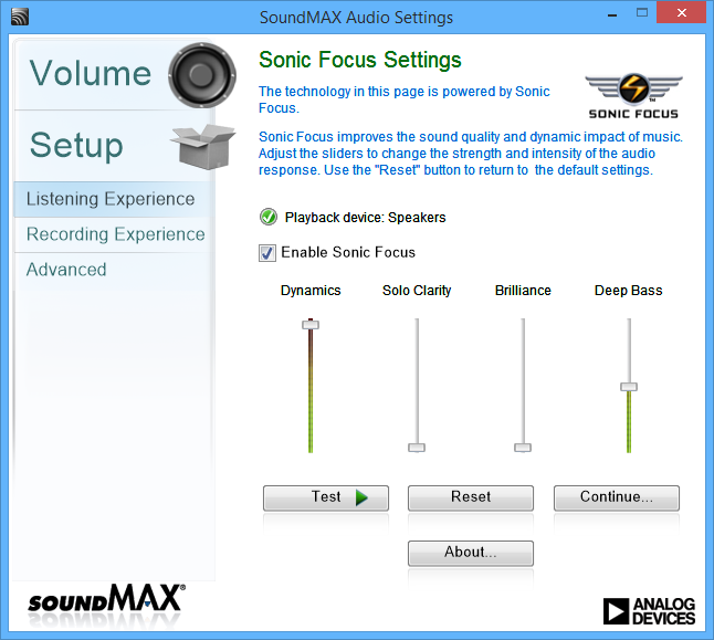 soundmax high def audio felsökning